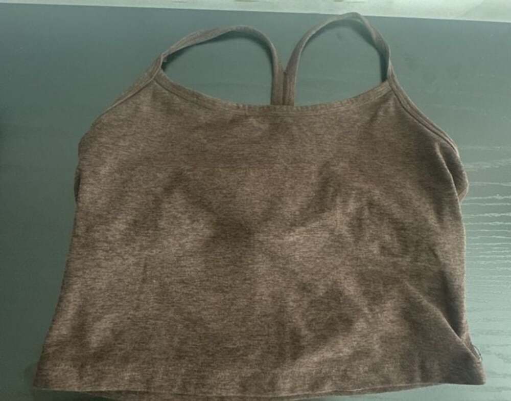 Beyond Yoga Spacedye Slim Racerback Cropped Tank in Brown